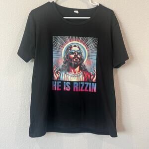 Jesus "He is Rizzin" Graphic Tee | Size Large